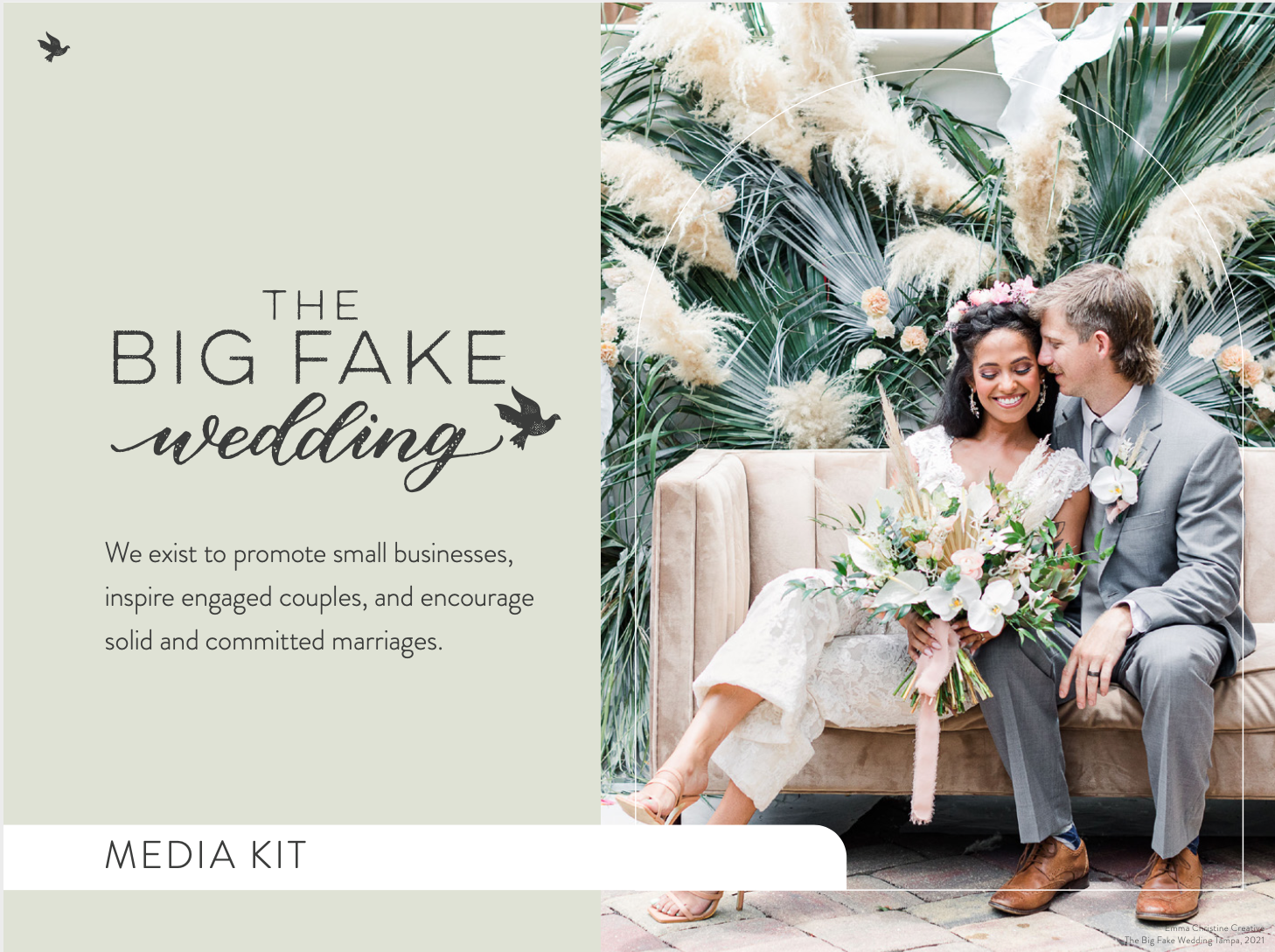 Be a vendor for The Big Fake Wedding media kit couple 
